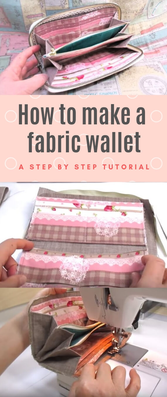 How to make a fabric wallet stitchandsewcraft.com #stitchandsewcraft #freesewing #longwallet #freesewingtutorial 