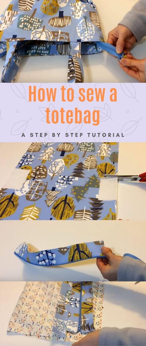 How to sew a totebag stitchandsewcraft.com #stitchandsewcraft #freesewing #sewtotebag #shorts #freesewingtutorial 