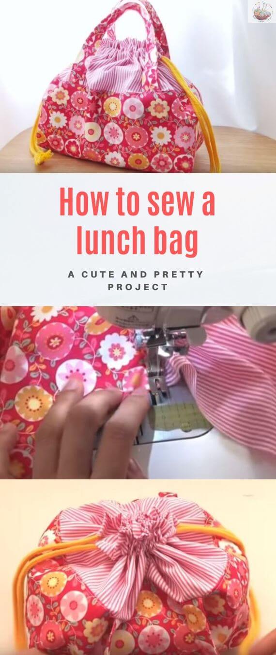 How to sew a lunch bag stitchandsewcraft.com #stitchandsewcraft #freesewing #lunchbag #freesewingtutorial 