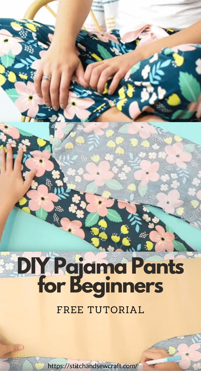 Sewing: DIY Pajama Pants for Beginners stitchandsewcraft.com #stitchandsewcraft #freesewing #pajama #shorts #freesewingtutorial 